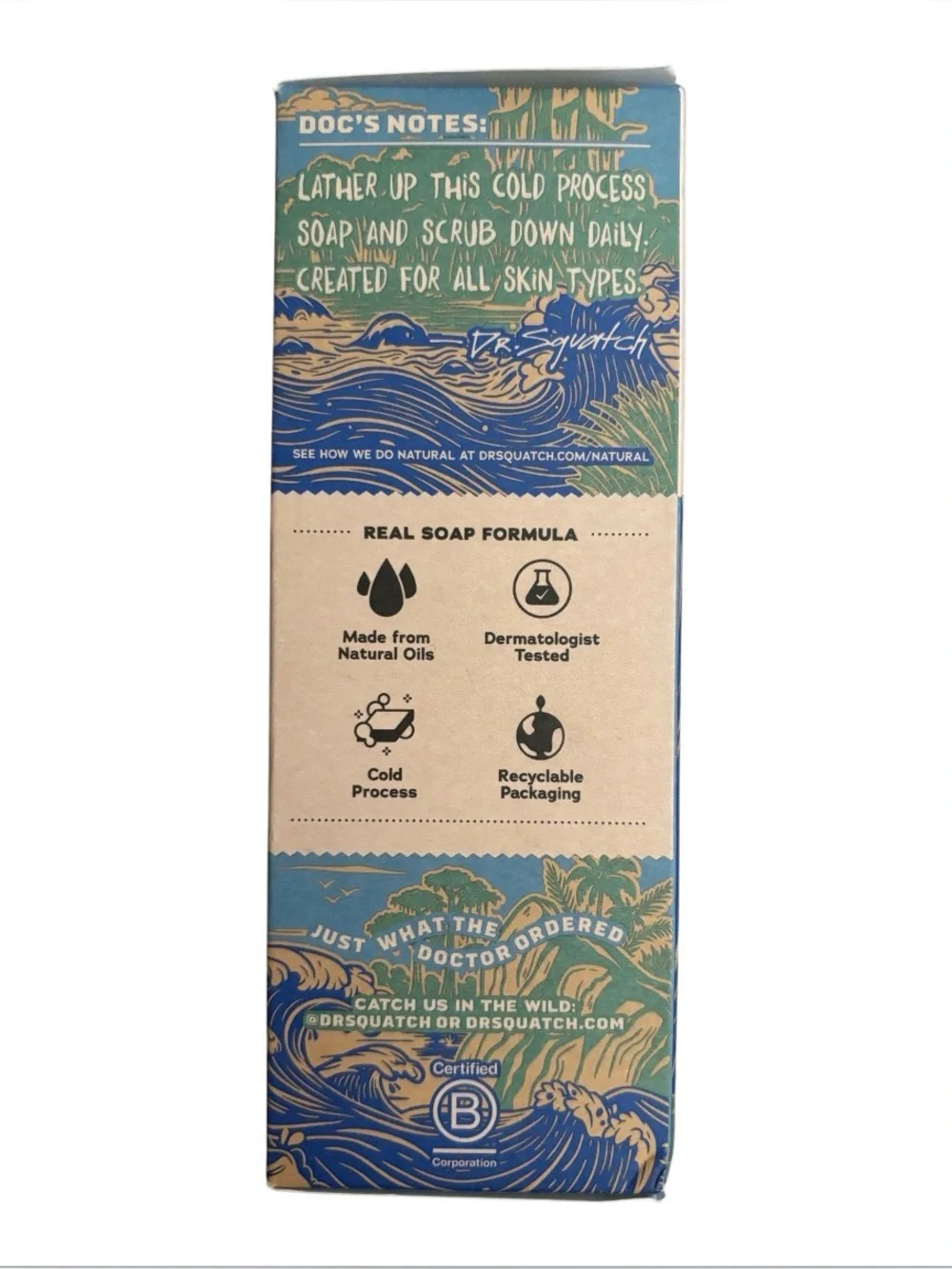 Dr. Squatch | Men’s Natural Bar Soap 3 Pack Aquatic Reserve Collection Stickers